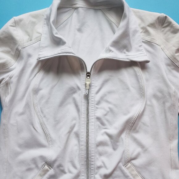Lululemon light jacket active wear women's size 8 white and off white full zip - Picture 2 of 13